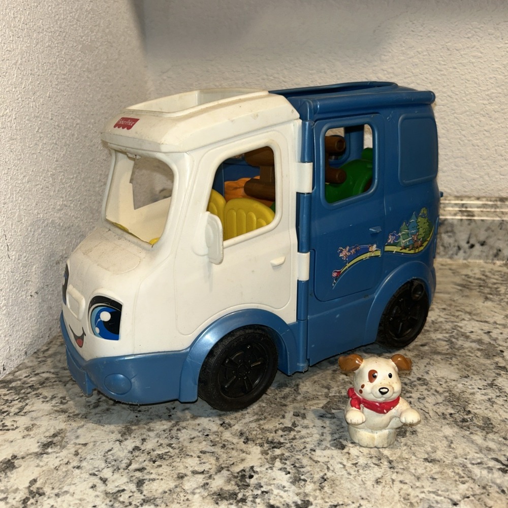 Fisher-Price Camper Bus 2015 Mattel 13" Fold Out Toy Playset